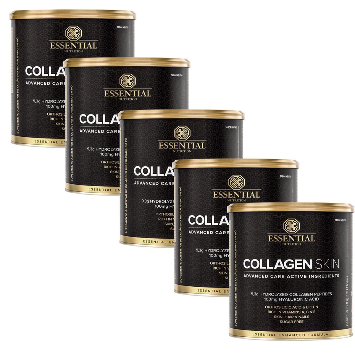Kit 5 Collagen Skin -  300g Neutro - Essential Nutrition