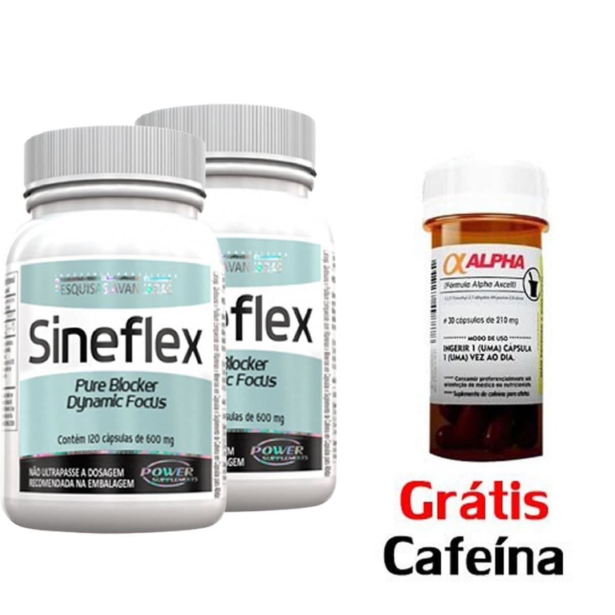 Kit com 2 Sineflex 120 Caps + Gratis Alpha Axcell Cafeina - Power Supplements