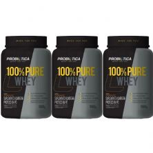 Kit com 3 100% Pure Whey 900g Chocolate - Probi�tica