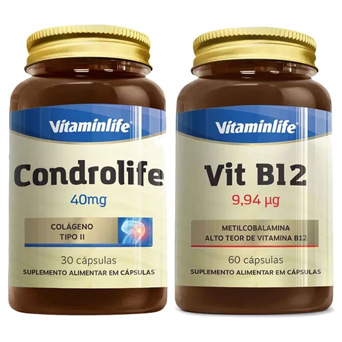 Kit Condrolife 30 C�psulas + Vit B12 60 C�psulas - Vitaminlife