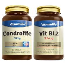 Kit Condrolife 30 C�psulas + Vit B12 60 C�psulas - Vitaminlife