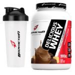 Kit - Delicious Whey - 900g Chocolate dos Alpes + Coqueteleira - BodyAction