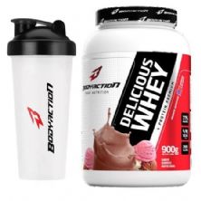 Kit - Delicious Whey - 900g Sorvete Napolitano + Coqueteleira - BodyAction