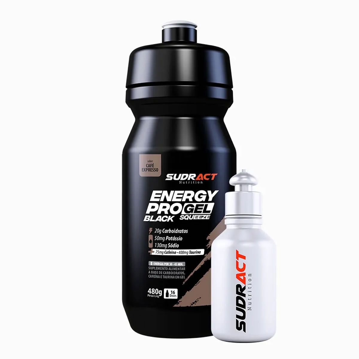 Kit Energy Pro Gel Squeeze Black + Mini Squeeze - 480g Caf� Expresso - Sudract