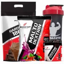Kit - Hard Mass 3000g Chocolate + Malto Dextrin 1000g Guarana C/ A�a� + Creatine 70g + Coqueteleira - BodyAction