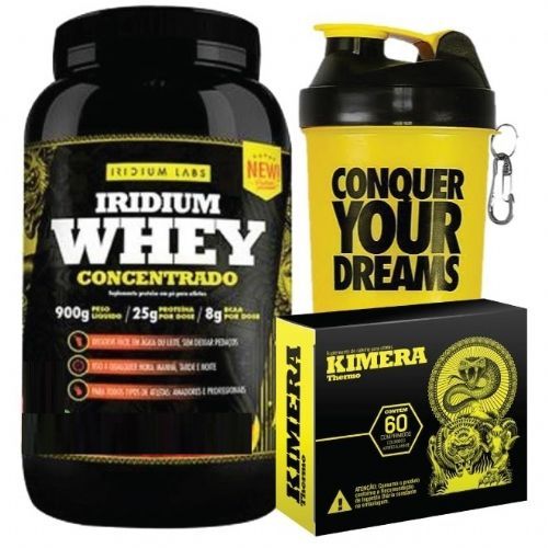 Kit Iridium Whey Baunilha 900g + Kimera Thermo - 60 comprimidos + Coqueteleira - Iridium Labs