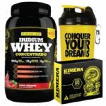 Kit Iridium Whey Morango 900g + Kimera Thermo - 60 comprimidos + Coqueteleira - Iridium Labs
