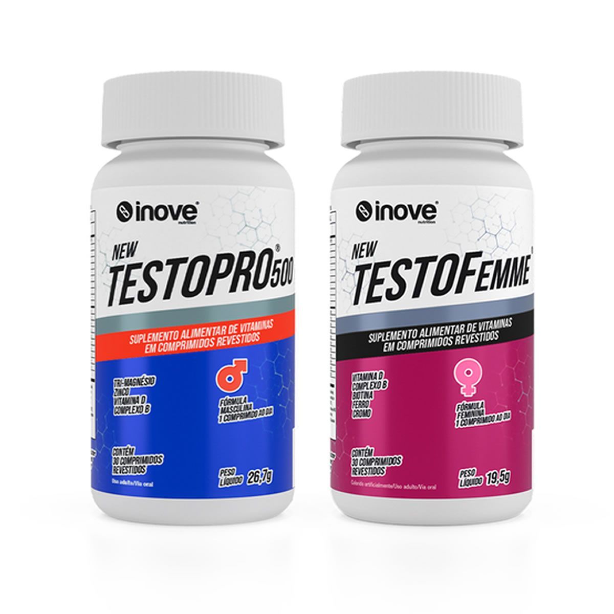 Kit Libido Casal - Testopro 500 30 C�psulas + TestoFemme -30 C�psulas - Inove Nutrition
