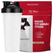 Kit Mass Titanium 17500 - 3000g Leite condensado + Coqueteleira - Max Titanium