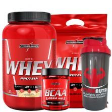 Kit Nutri Whey 907g Baunilha + Refil+ BCAA 90 c�ps + Coque - Integralm�dica