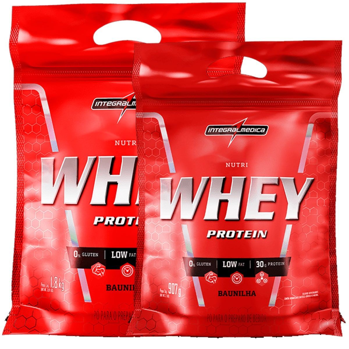 Kit Nutri Whey Protein - Baunilha 1800g Refil + Nutri Whey 907g Refil - Integralm�dica