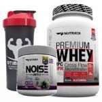 Kit Premium Whey 900g Cookies & Cream + Noise Antiox 150g A�a� + Coqueteleira 600ml - Nutrata