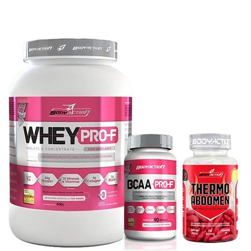 Kit Pro-F 900g + BCAA Pro-F + Thermo Abdomen BodyAction