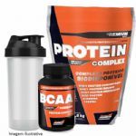 Kit Protein Complex 1800g Vit. + BCAA 120 Tabs + Coqueteleira - New Millen