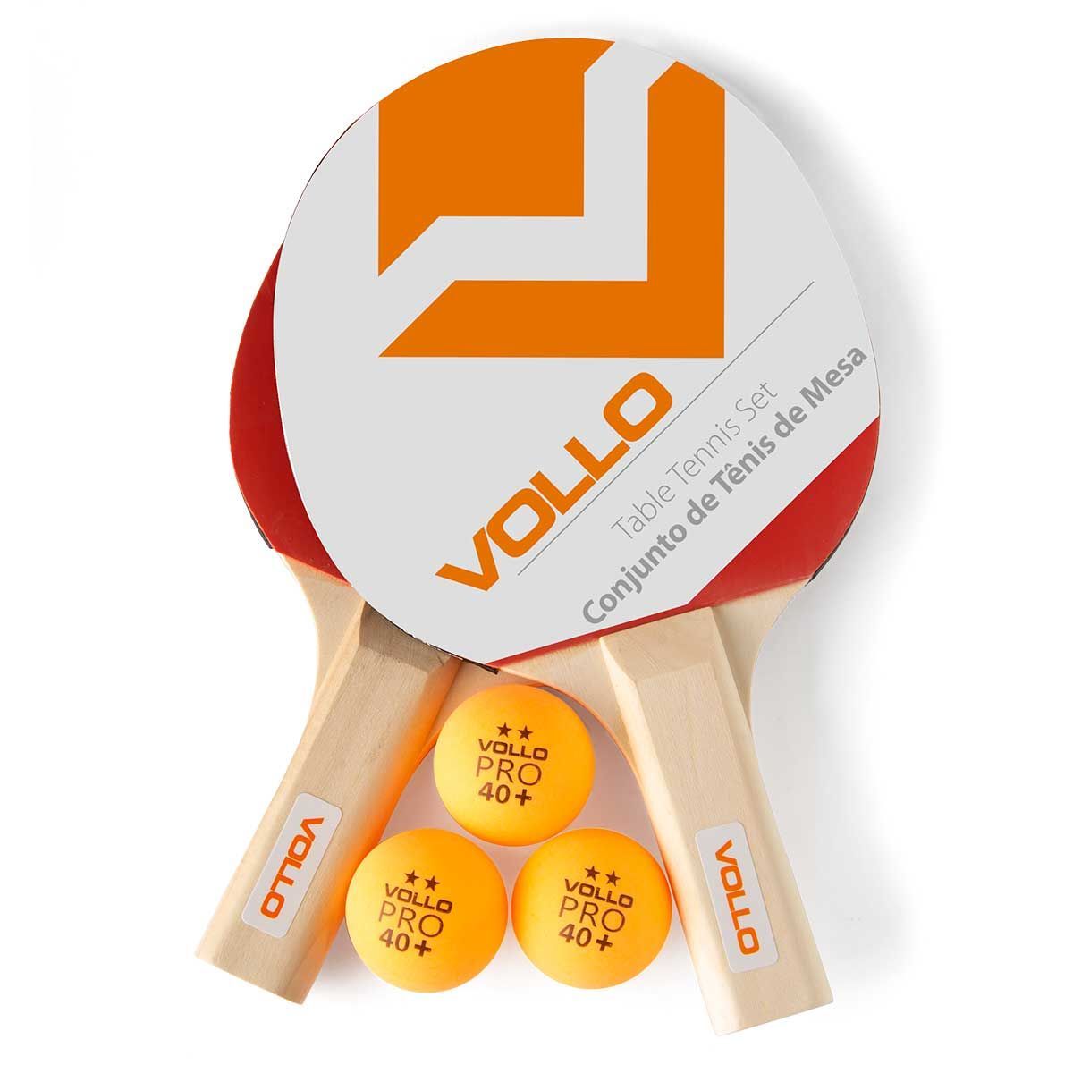 Kit T�nis De Mesa - 2 Raquetes e 3 Bolas - Vollo Sports