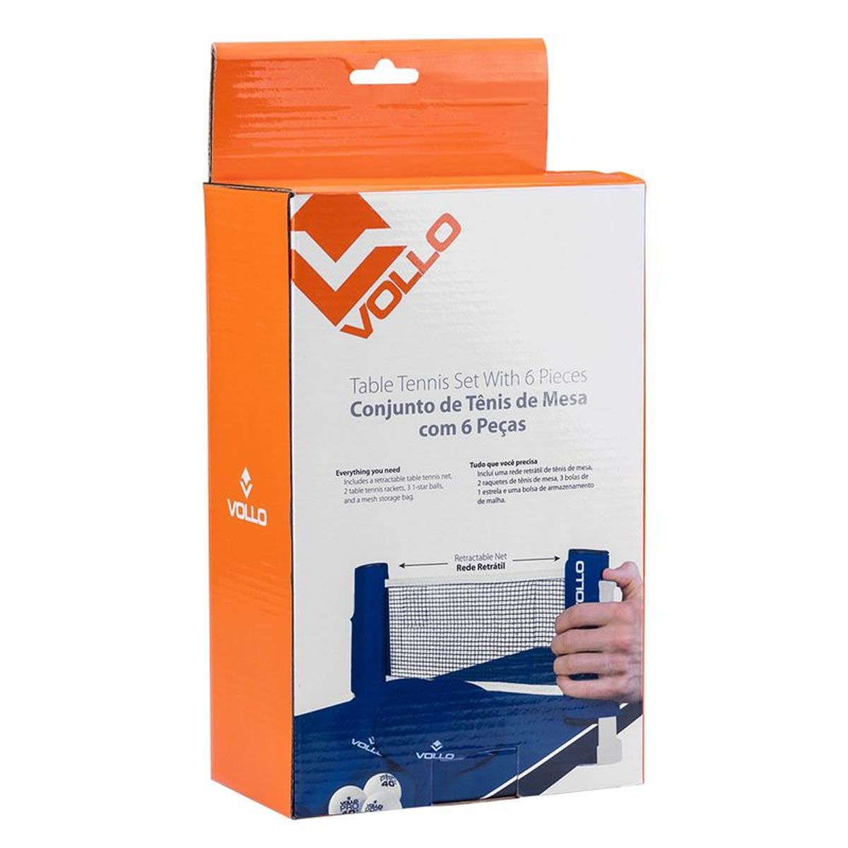Kit T�nis de Mesa Ping Pong - 6 Pe�as - Vollo Sports
