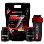 Kit Waxy Mass 3000g Chocolate + BCAA 1800 - 120 Caps + Creatine 100g + Coqueteleira - BodyBuilders