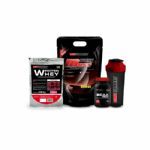 Kit Waxy Mass 3000g Morango Refil + Whey Protein 454g Refil  + BCAA 4800 120 C�ps + Coqueteleira - Bodybuilders