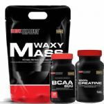 Kit Waxy Mass - Refil 3000g Baunilha + BCAA 800 120 Tab + 100% Creatine 100g - BodyBuilders