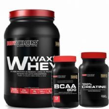 Kit Waxy Whey 900g Chocolate + BCAA 800 120 Tab + 100% Creatine 100g - BodyBuilders