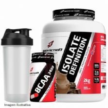 Kit Whey Isolate Definition Choco + BCAA 200 c�ps + Coqueteleira.