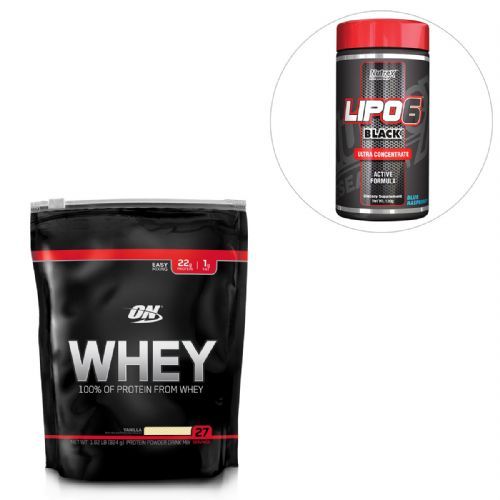 Kit Whey ON 100% of Protein from Whey Refil - 837g Baunilha + Lipo 6 Black Powder Brazil - Nutrex