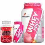 Kit Whey Pro-F Morango + BCAA + Thermo Abdomen BodyAction