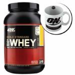 Kit Whey Protein 100% Gold Standard 909g Baunilha + Caneca - Optimum Nutrition