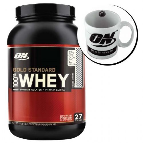 Kit Whey Protein 100% Gold Standard 909g Brigadeiro + Caneca - Optimum Nutrition