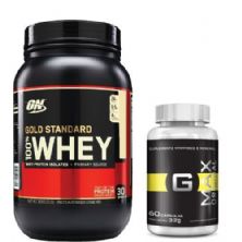 Kit Whey Protein 100% Gold Standard - 909g Doce de Leite + Gmax Original - Intlab