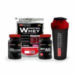Kit Whey Protein 454g Chocolate + BCAA 4800 120 C�ps + 100% Creatine 100g + Coqueteleira - Bodybuilders