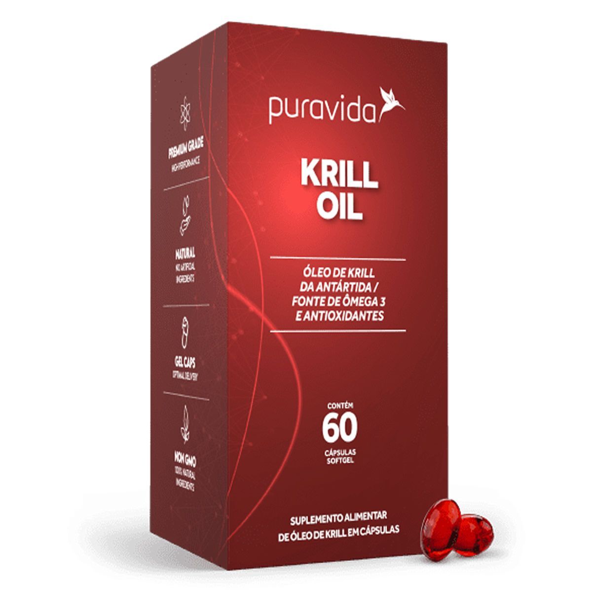 Krill Oil - 60 C�psulas Softgel - Puravida