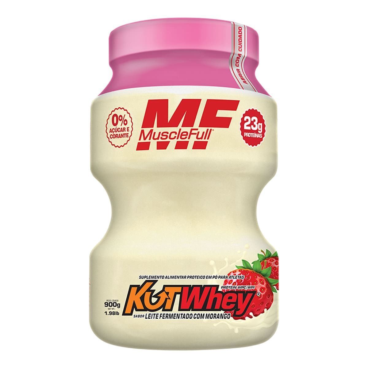 Kut Whey - 900g Leite Fermentado com Morango - MuscleFull