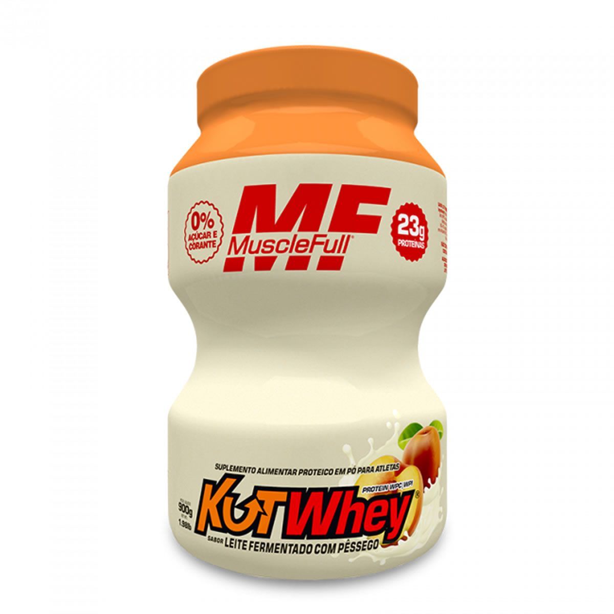 Kut Whey - 900g Leite Fermentado com P�ssego - MuscleFull*** Data Venc. 30/09/2023