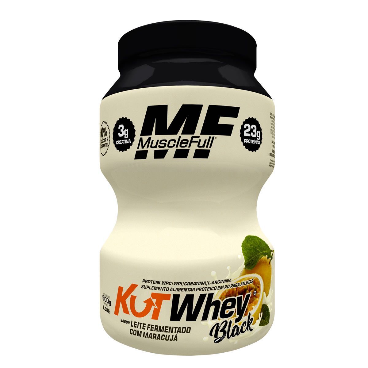 Kut Whey Black  - 900g Leite Fermentado com Maracuj� - MuscleFull*** Data Venc. 30/05/2022
