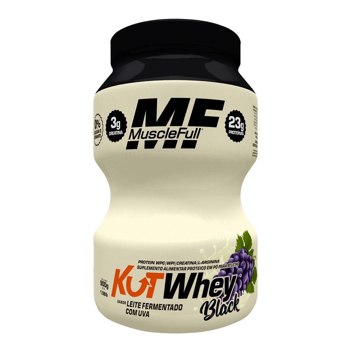 Kut Whey Black  - 900g Leite Fermentado com Uva - MuscleFull*** Data Venc. 30/05/2022