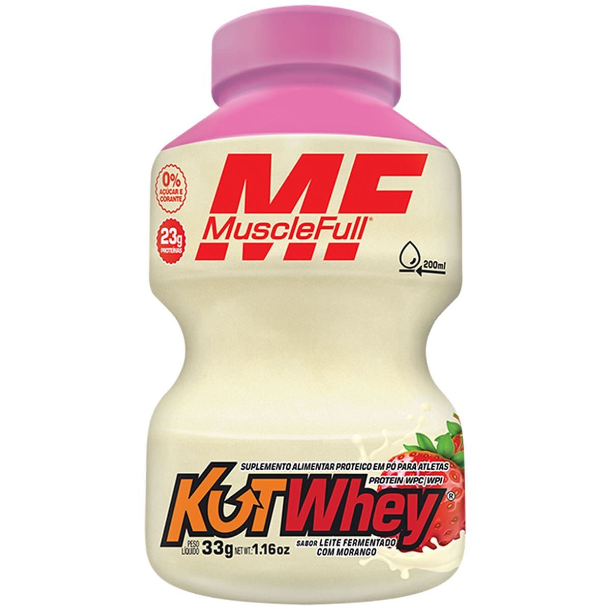 Kut Whey Mini - 33g Leite Fermentado com Morango - MuscleFull*** Data Venc. 30/4/23