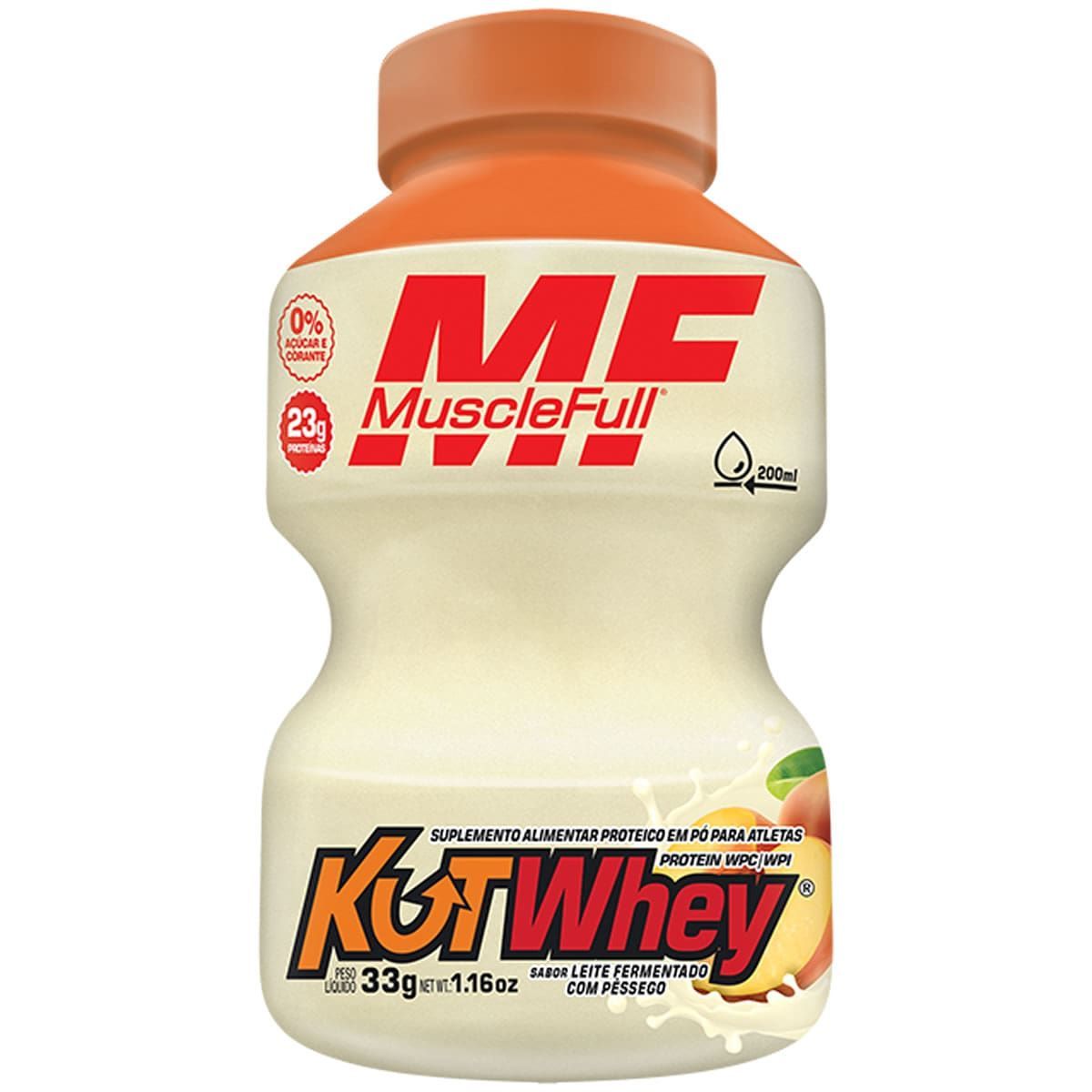 Kut Whey Mini - 33g Leite Fermentado com P�ssego - MuscleFull*** Data Venc. 30/5/23