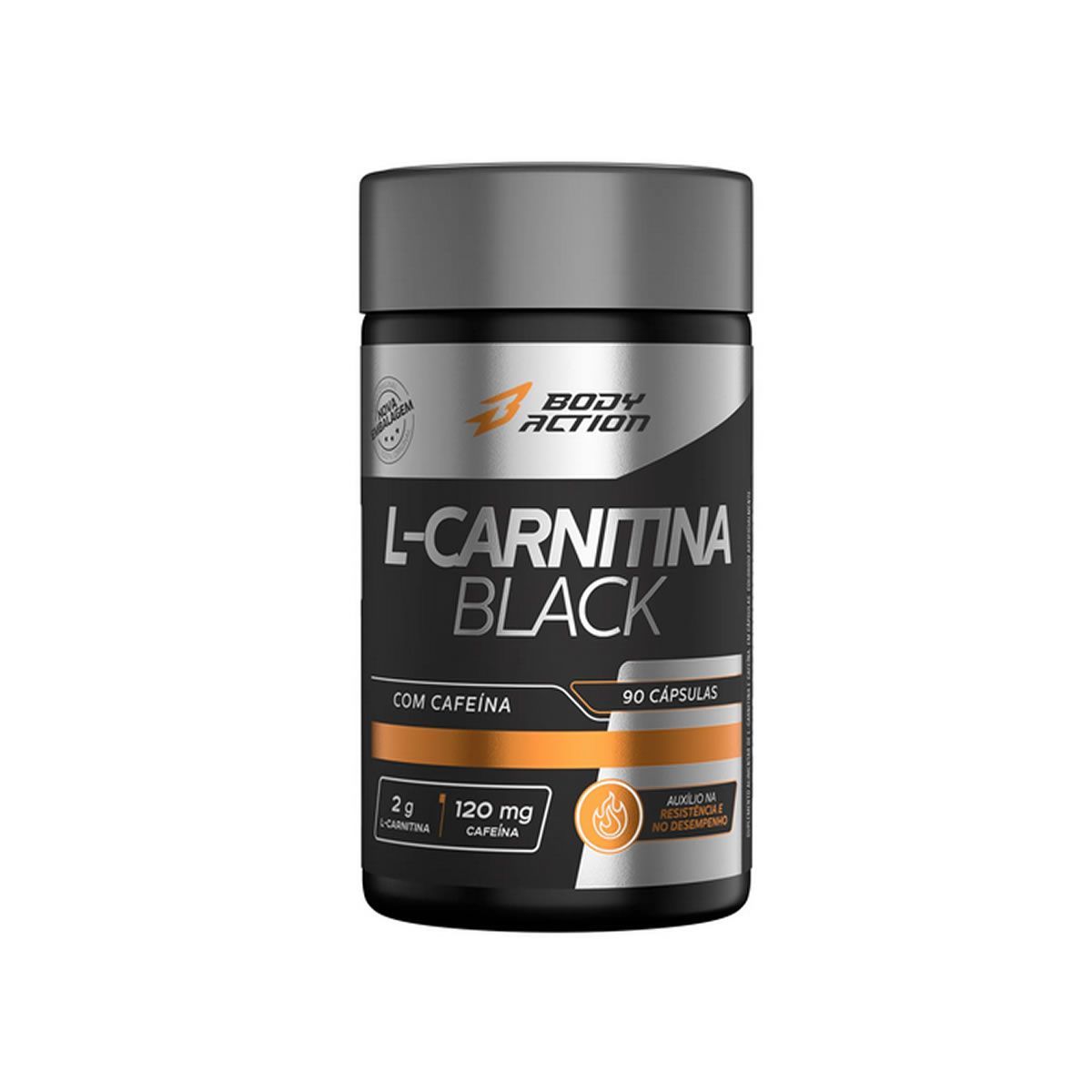 L-Carnitina Black - 90 Capsulas - BodyAction
