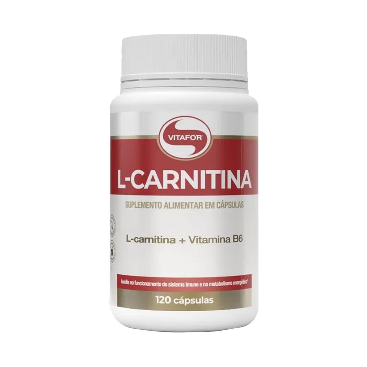 L-Carnitina + Vitamina B6 - 120 C�psulas - Vitafor*** Data Venc. 30/09/2026