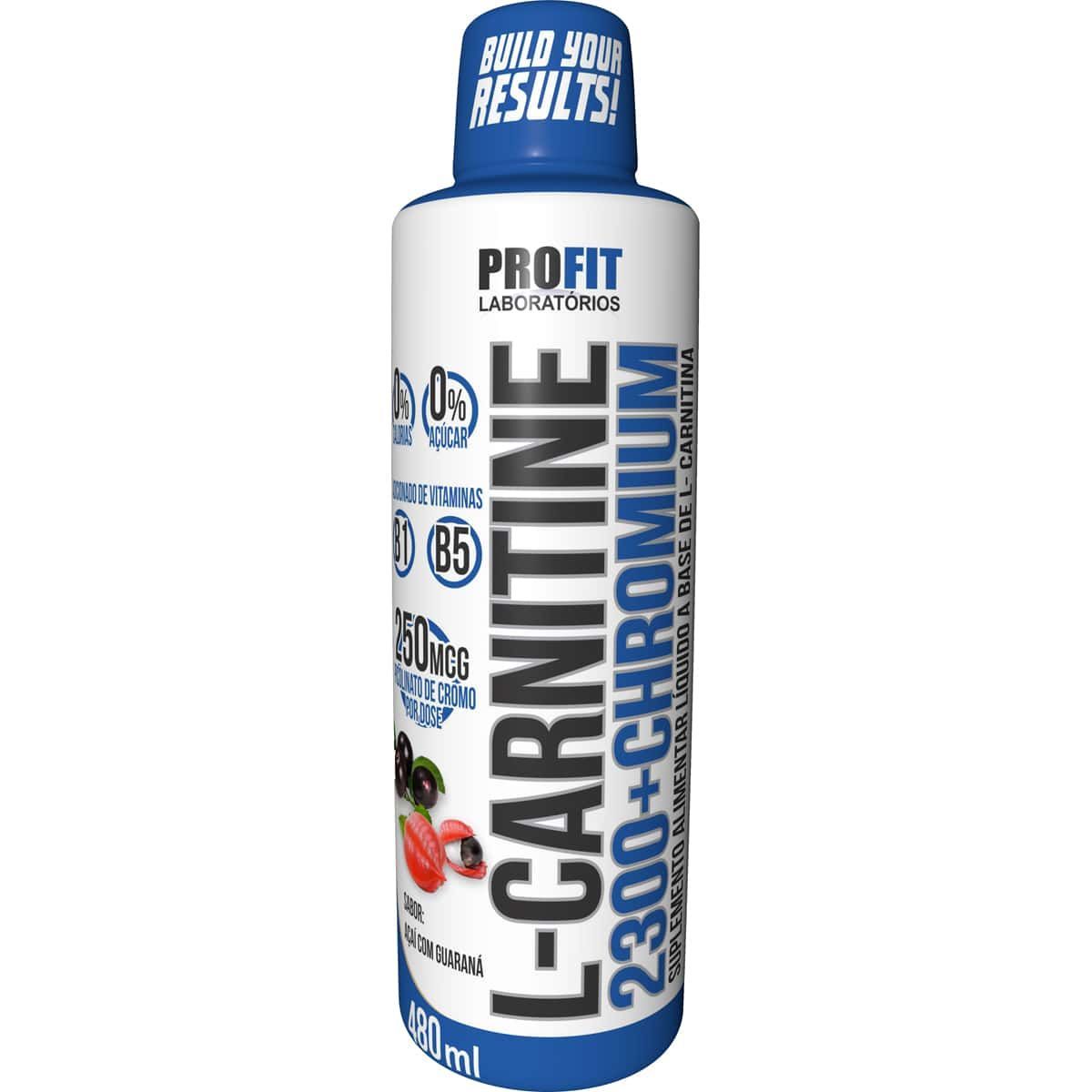 L-Carnitine 2300+Chromium - 480ml A�a� com Guaran� - ProFit