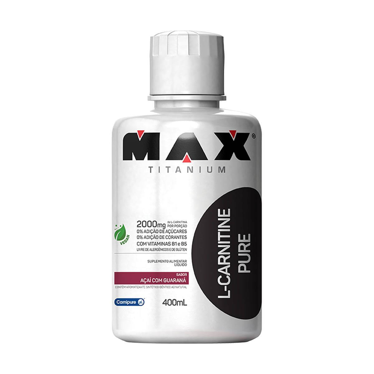 L-Carnitine Pure - 400ml A�a� com Guaran� - Max Titanium*** Data Venc. 04/10/2023