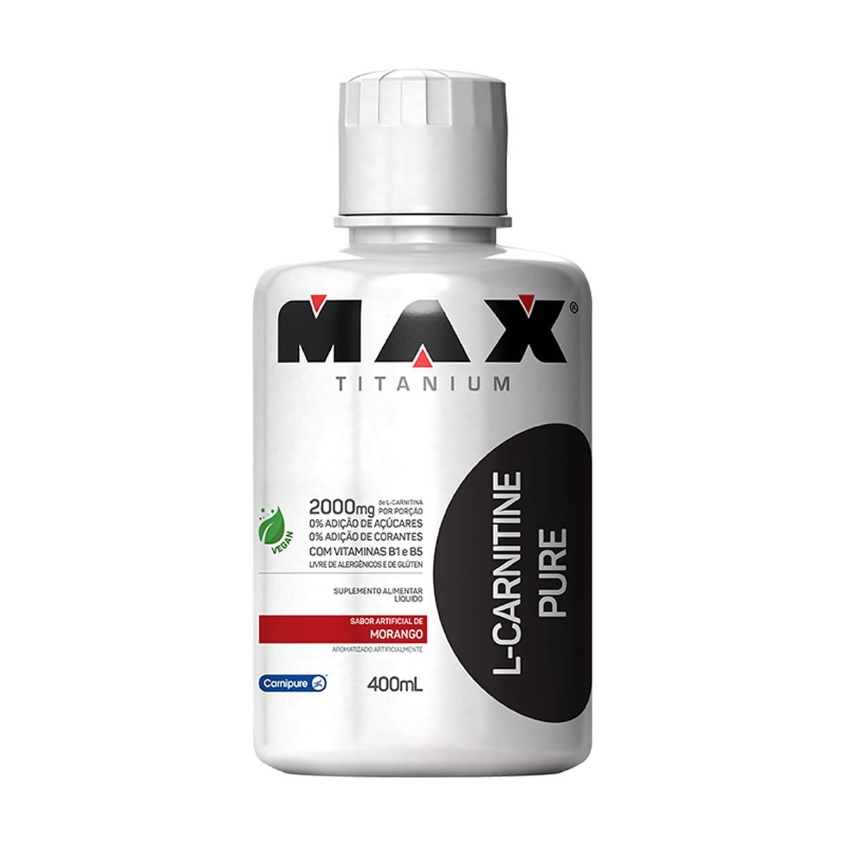 L-Carnitine Pure - 400ml Morango - Max Titanium