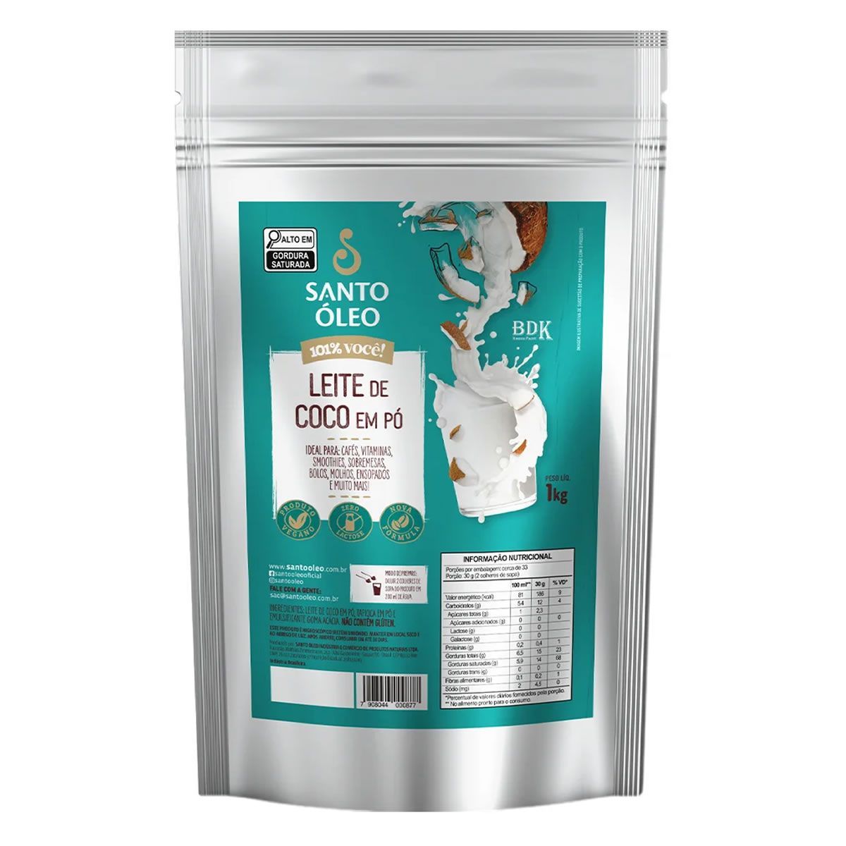 Leite de Coco em P� - 1000g Natural - Santo �leo