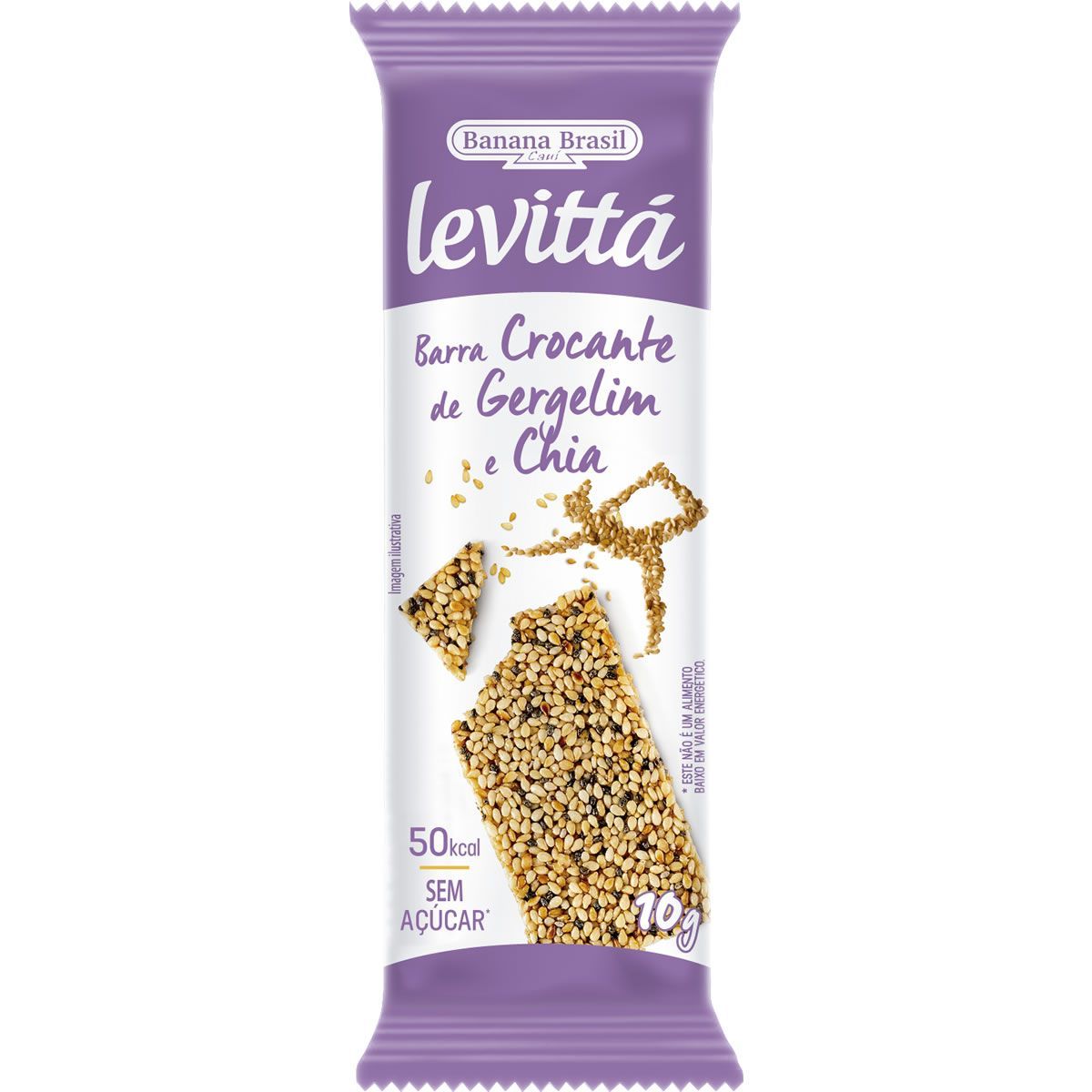 Levitt� Barra Crocante - 1 Unidade 10g Gergelim e Chia - Banana Brasil*** Data Venc. 09/10/2024