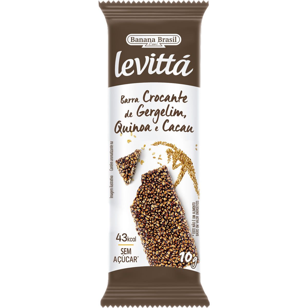 Levitt� Barra Crocante - 1 Unidade 10g Gergelim, Quinoa e Cacau - Banana Brasil*** Data Venc. 08/06/2024