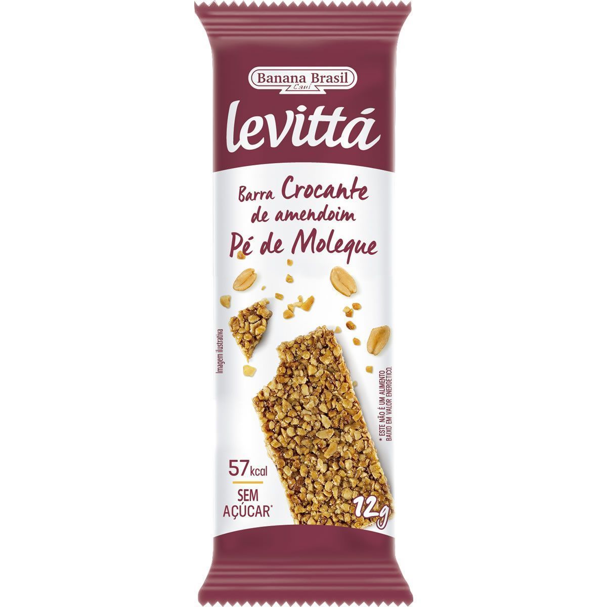 Levitt� Barra Crocante - 1 Unidade 12g Amendoim - Banana Brasil*** Data Venc. 15/03/2025