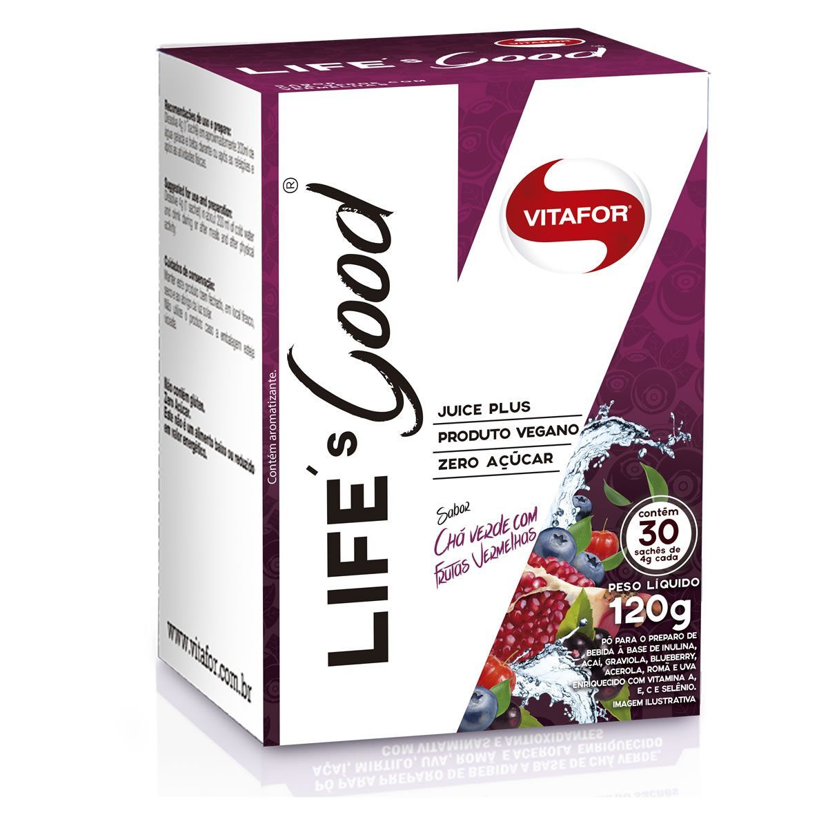 Lifes Good - 30 Sach�s 4g Ch� Verde com Frutas Vermelhas - Vitafor*** Data Venc. 30/04/2022