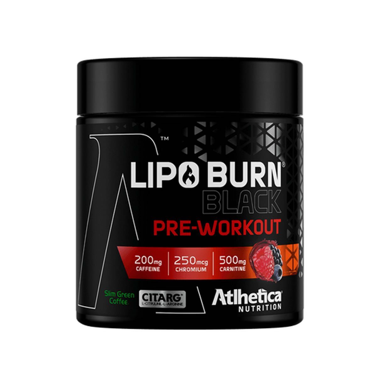 Lipo Burn Black Pre Workout  - 200g Frutas Vermelhas - Atlhetica Nutrition