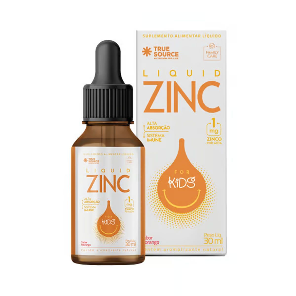 Liquid Zinc For Kids - 30ml Morango - True Source